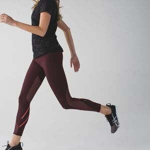Lululemon All Meshed Up burgundy leggings